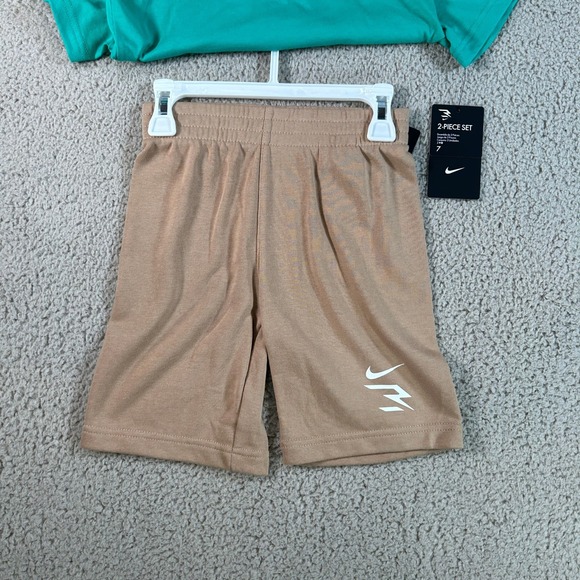Nike Kids 2 Piece Set T-Shirt and Shorts Turquoise Tan Size 6 New NWT - Picture 5 of 7